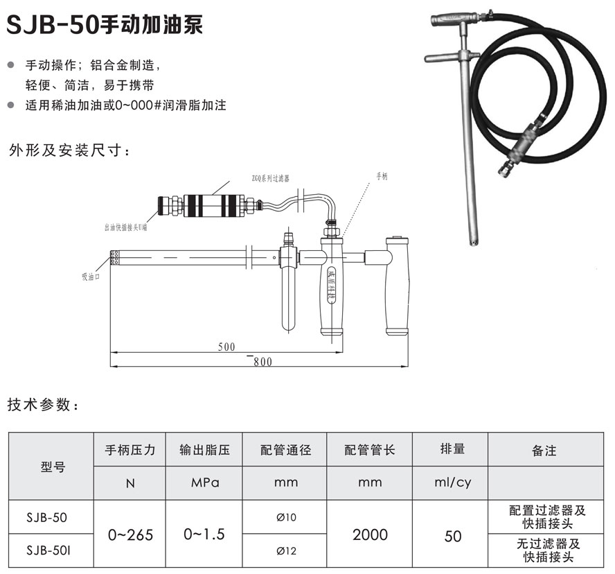 SJB-50手動(dòng)加油泵