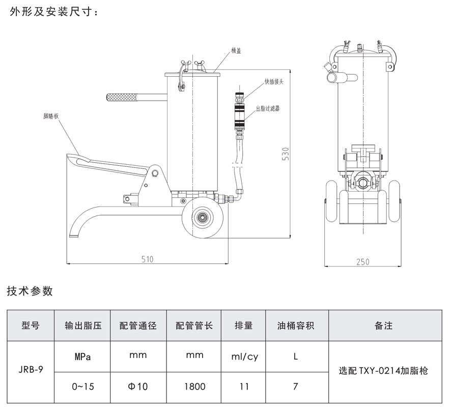 JRB-9腳踏加脂泵